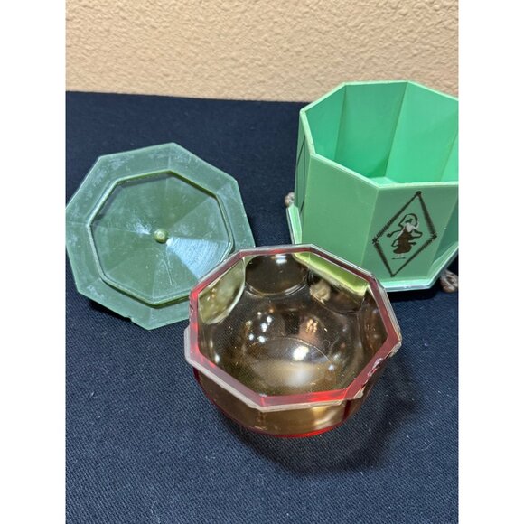 Lucite by Empire Dresser Box with Amber Glass Insert Lid Base Stamped On… - Picture 5 of 15